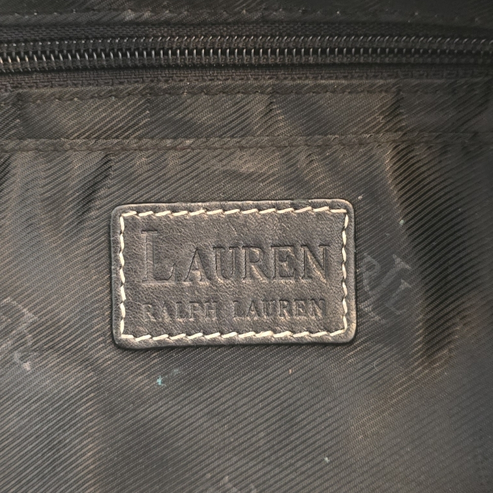 Ralph Lauren Black Pebbled Leather Shoulder Bag w/ Side Turn-Lock Pockets - Picture 8 of 15
